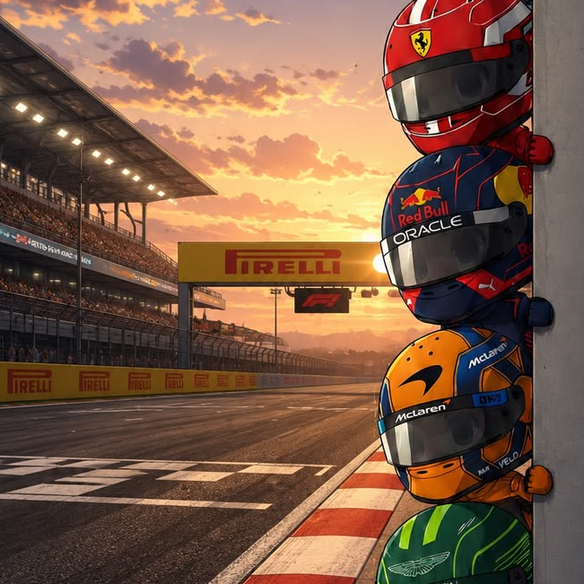 Formula 1 inspired race circuit scene